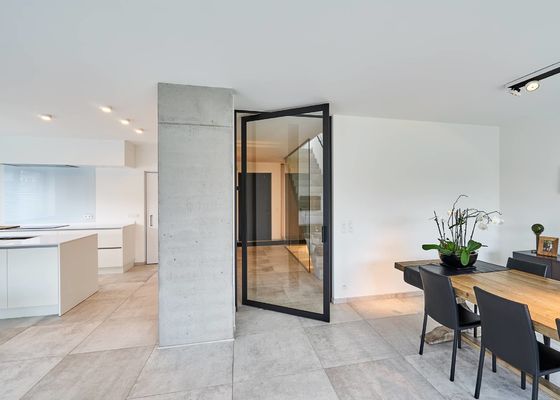 Wit / Zwart Aluminium Pivot Doors High Security Dubbelglazen